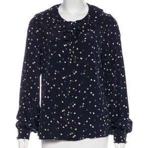 Kate Spade 100% silk poke a dot blouse
